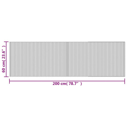 Rug Rectangular Black 60x200 cm Bamboo