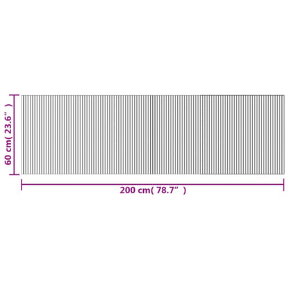 Rug Rectangular Grey 60x200 cm Bamboo