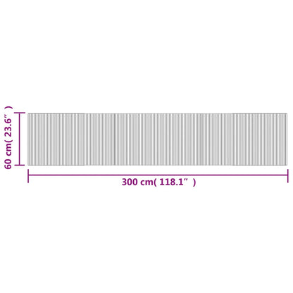 Rug Rectangular Black 60x300 cm Bamboo