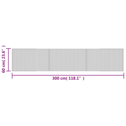 Rug Rectangular Grey 60x300 cm Bamboo