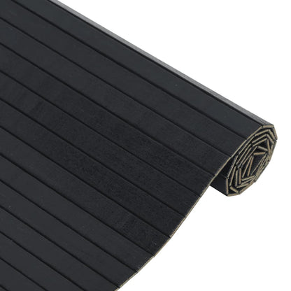 Rug Rectangular Black 60x400 cm Bamboo