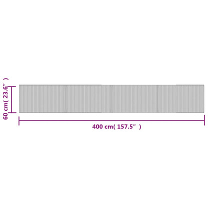 Rug Rectangular Black 60x400 cm Bamboo