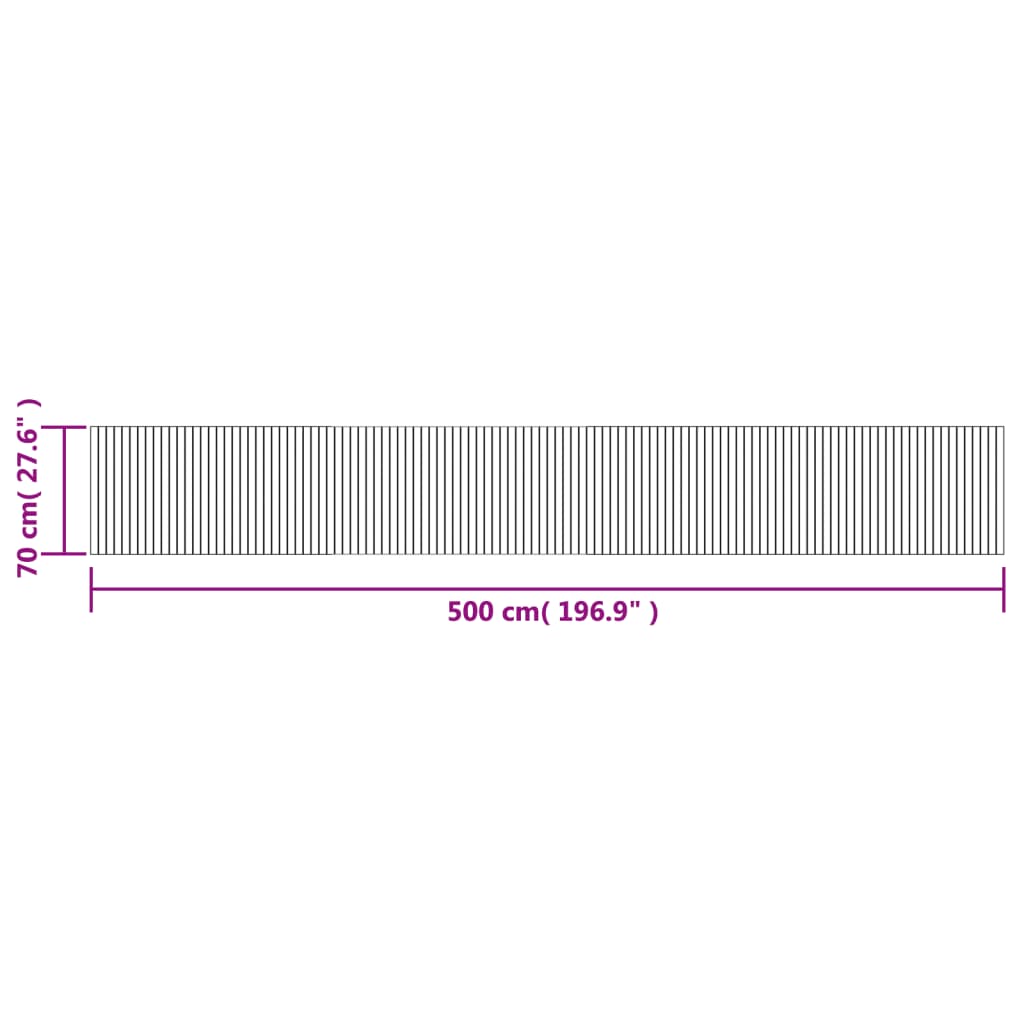 Rug Rectangular Light Nature 70x500 cm Bamboo