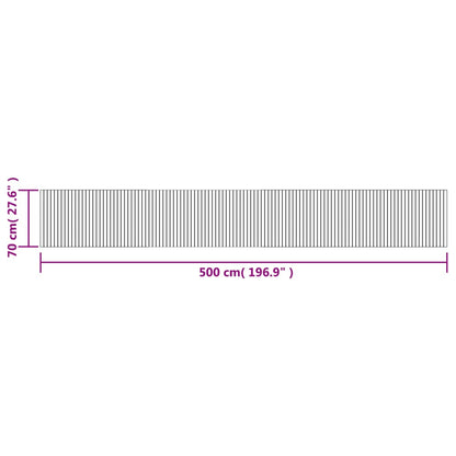 Rug Rectangular Light Nature 70x500 cm Bamboo