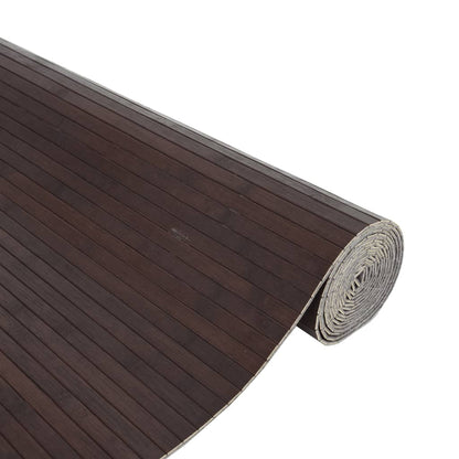 Rug Rectangular Dark Brown 80x200 cm Bamboo