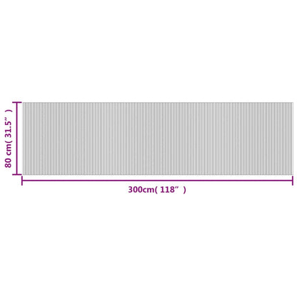 Rug Rectangular Black 80x300 cm Bamboo