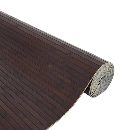 Rug Rectangular Dark Brown 80x300 cm Bamboo