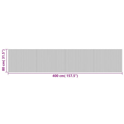 Rug Rectangular Light Nature 80x400 cm Bamboo