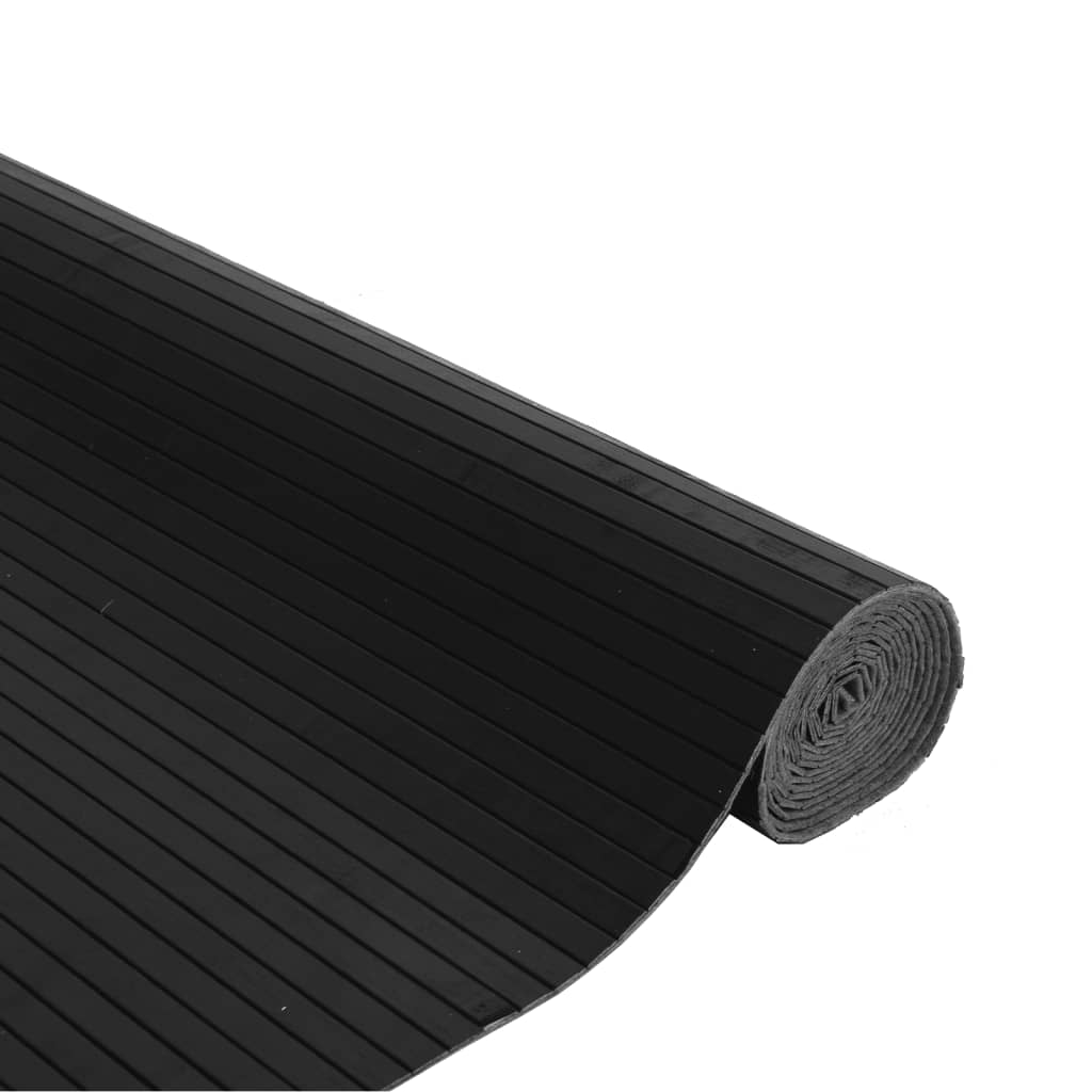Rug | Black | Bamboo, Polypropylene | 80x500 cm | Non-slip | Rug