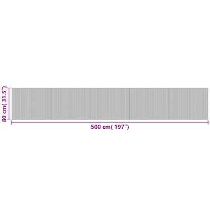Rug Rectangular Light Nature 80x500 cm Bamboo