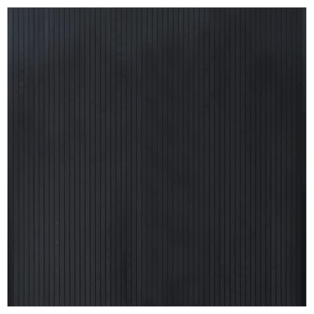 Rug Square Black 100x100 cm Bamboo
