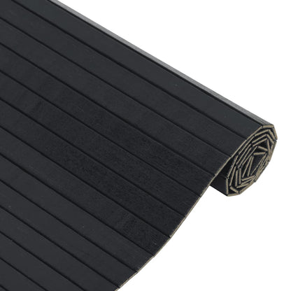 Rug Square Black 100x100 cm Bamboo