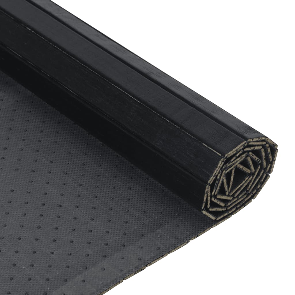 Rug Square Black 100x100 cm Bamboo