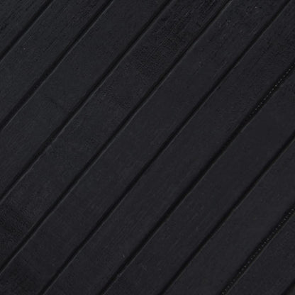 Rug Square Black 100x100 cm Bamboo