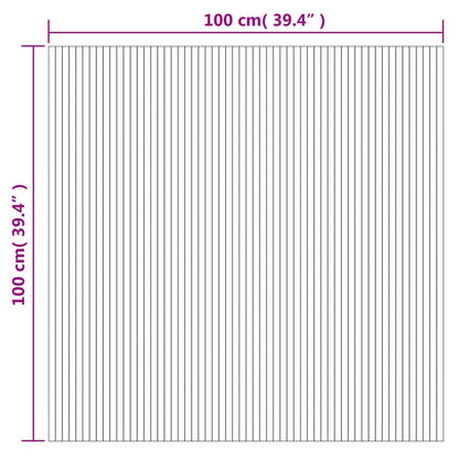Rug Square Black 100x100 cm Bamboo