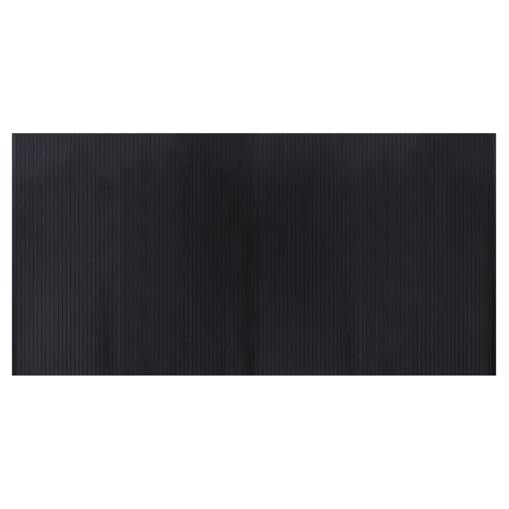Rug Rectangular Black 100x200 cm Bamboo
