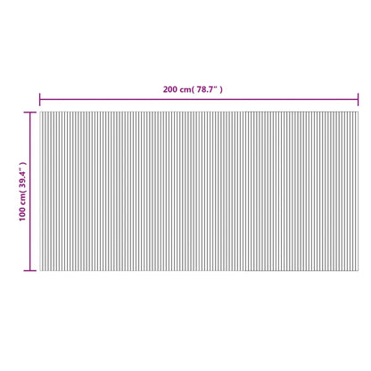 Rug Rectangular Black 100x200 cm Bamboo