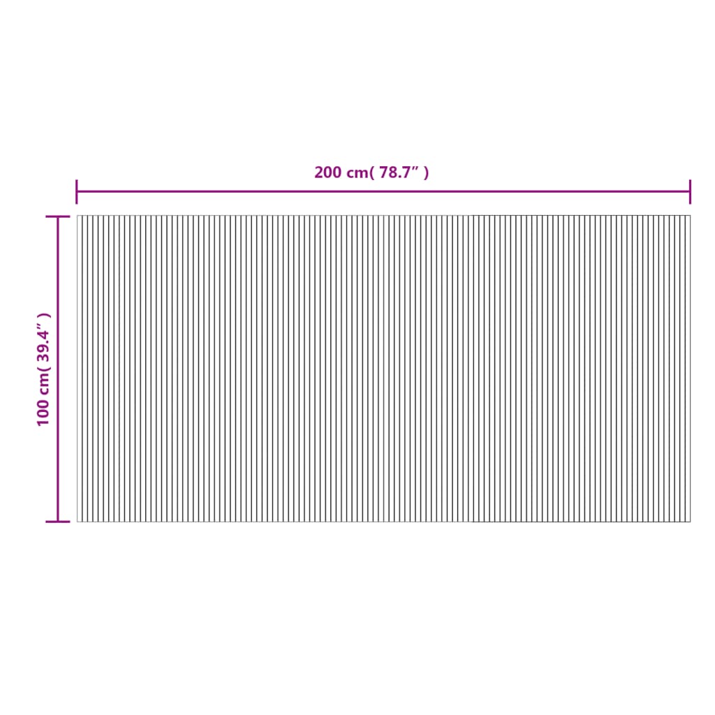 Rug Rectangular Light Nature 100x200 cm Bamboo