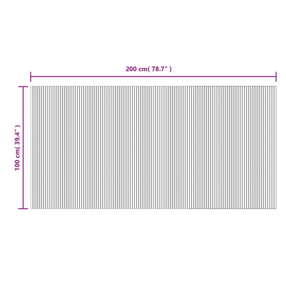 Rug Rectangular Light Nature 100x200 cm Bamboo