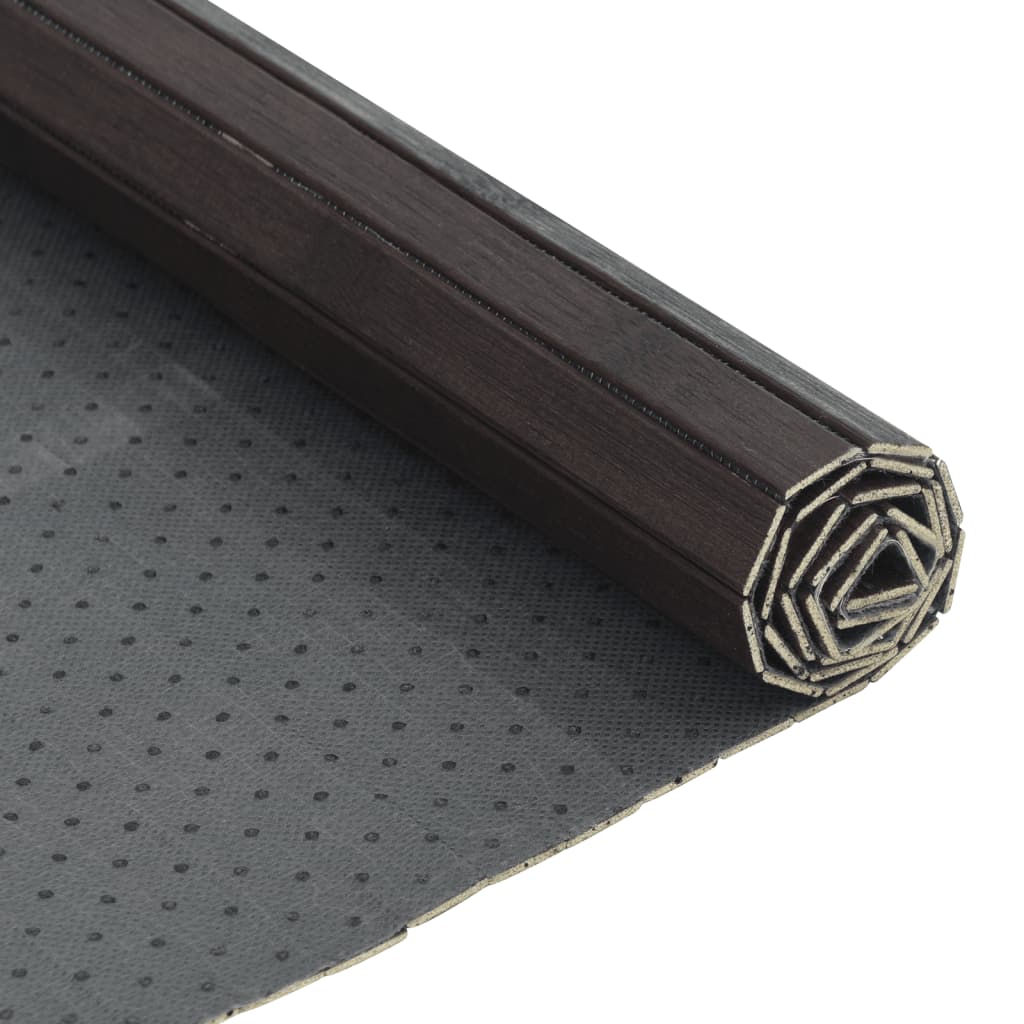 Rug Rectangular Dark Brown 100x200 cm Bamboo