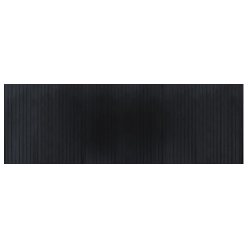 Rug Rectangular Black 100x300 cm Bamboo