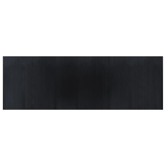 Rug Rectangular Black 100x300 cm Bamboo