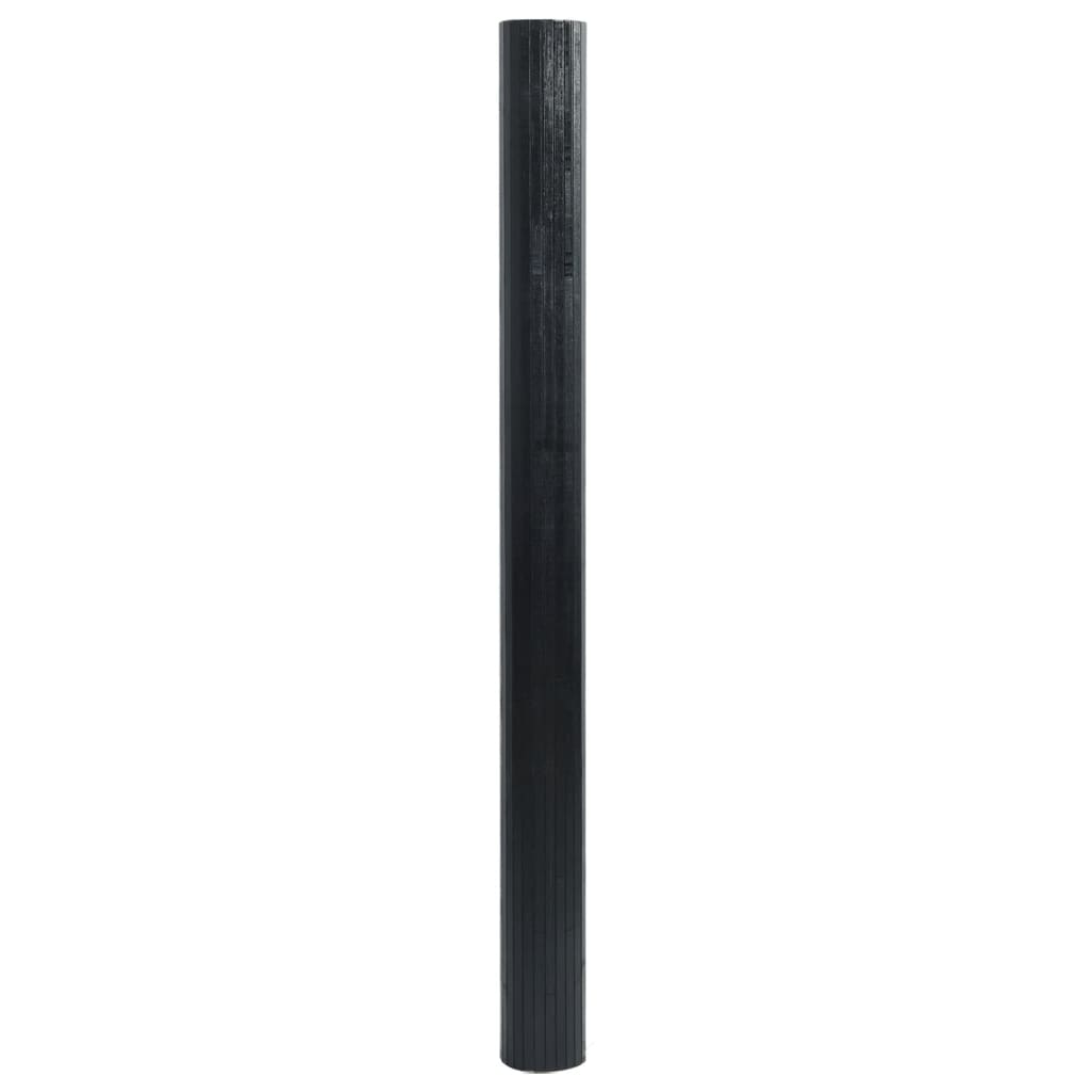 Rug Rectangular Black 100x300 cm Bamboo