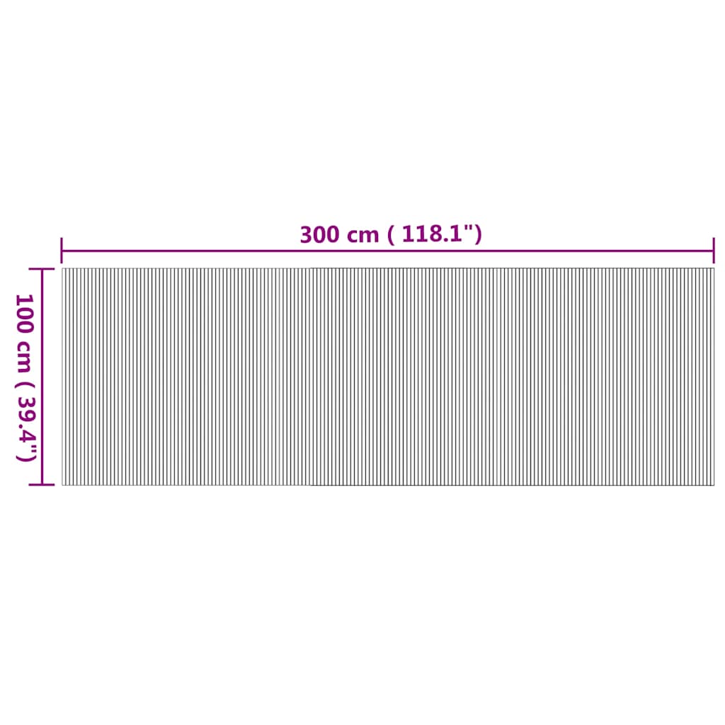 Rug Rectangular Nature 100x300 cm Bamboo