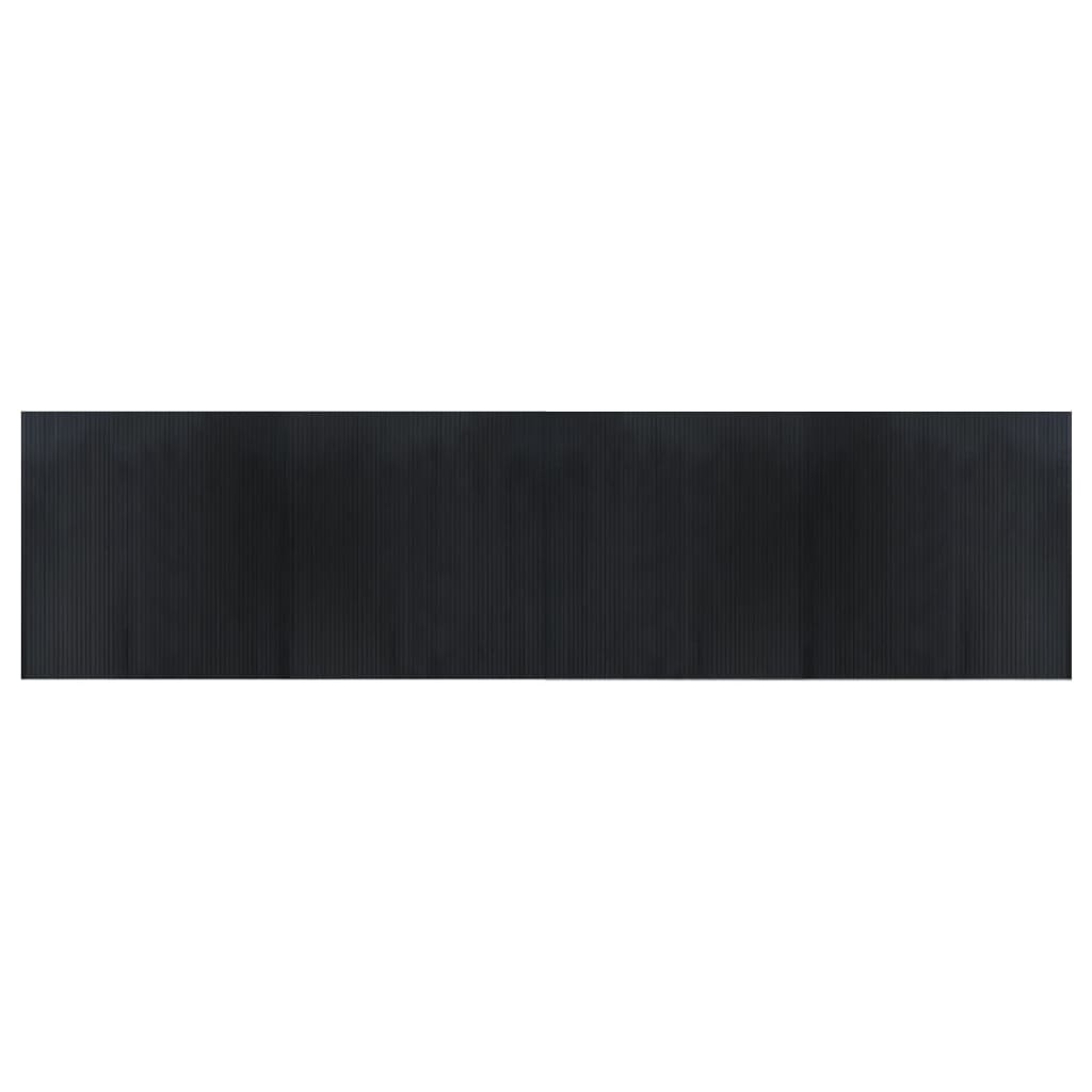 Rug Rectangular Black 100x400 cm Bamboo