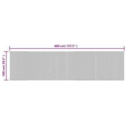 Rug Rectangular Black 100x400 cm Bamboo