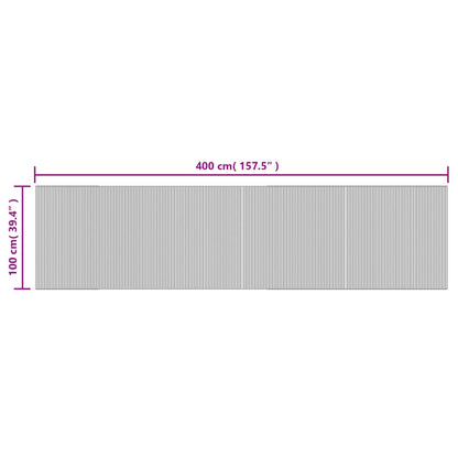 Rug Rectangular Grey 100x400 cm Bamboo