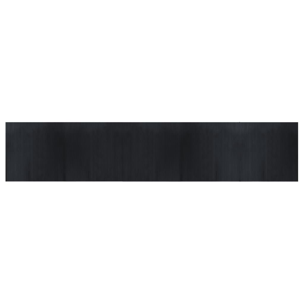 Rug Rectangular Black 100x500 cm Bamboo
