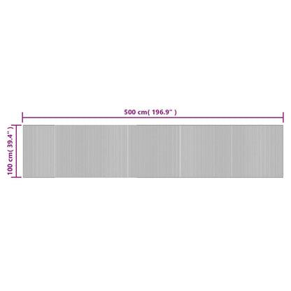 Rug Rectangular Light Natural 100x500 cm Bamboo