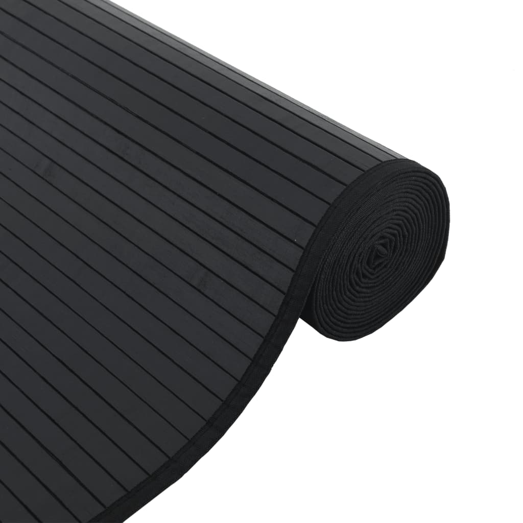 Rug Rectangular Black60x200 cm Bamboo