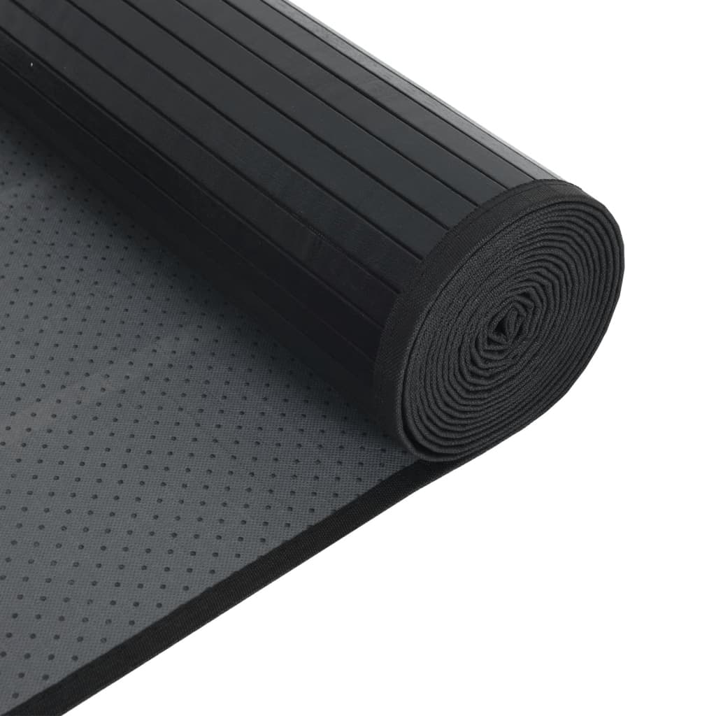Rug Rectangular Black60x200 cm Bamboo