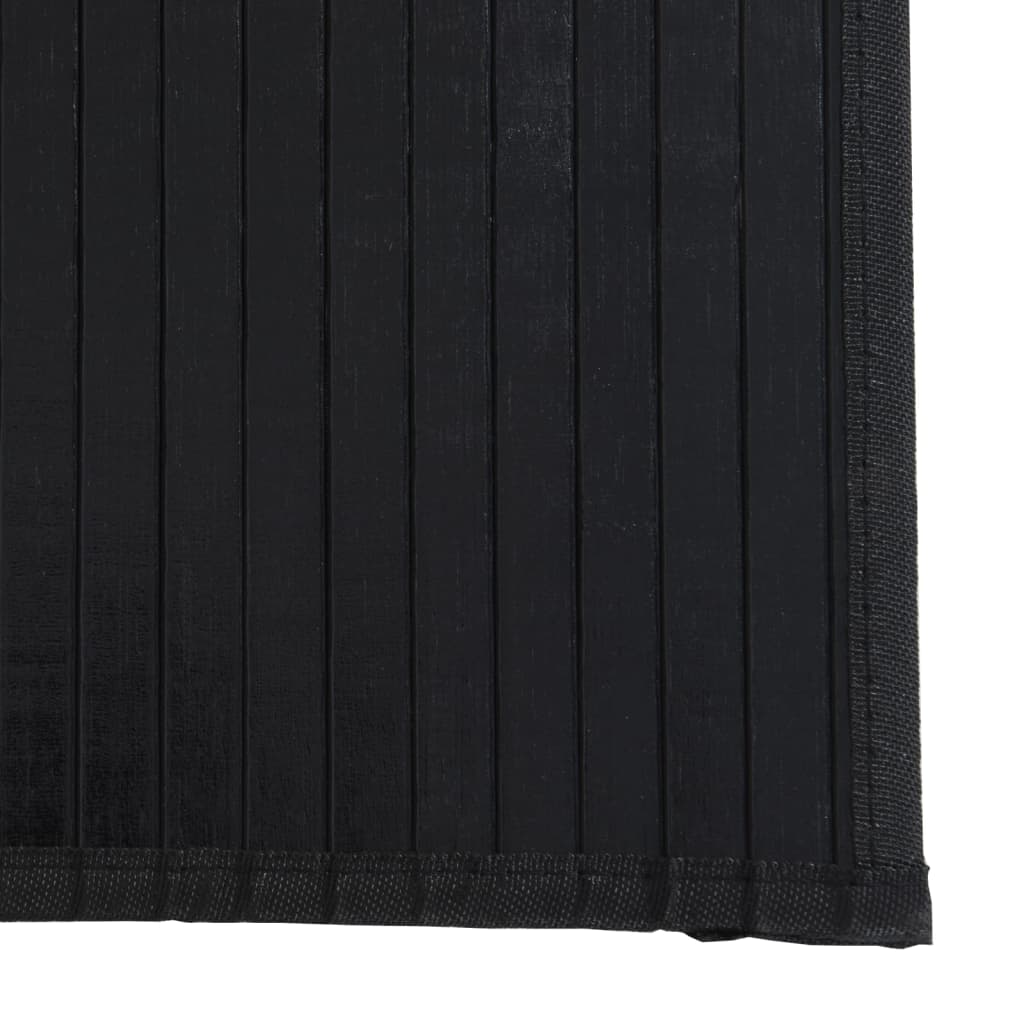 Rug Rectangular Black60x200 cm Bamboo