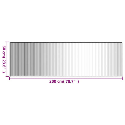 Rug Rectangular Brown60x200 cm Bamboo