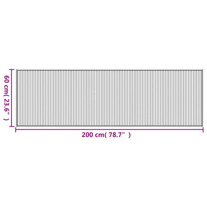 Rug Rectangular Grey60x200 cm Bamboo