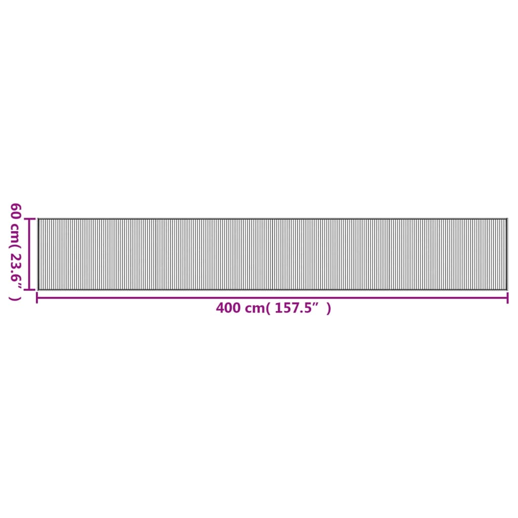 Rug Rectangular Brown60x400 cm Bamboo