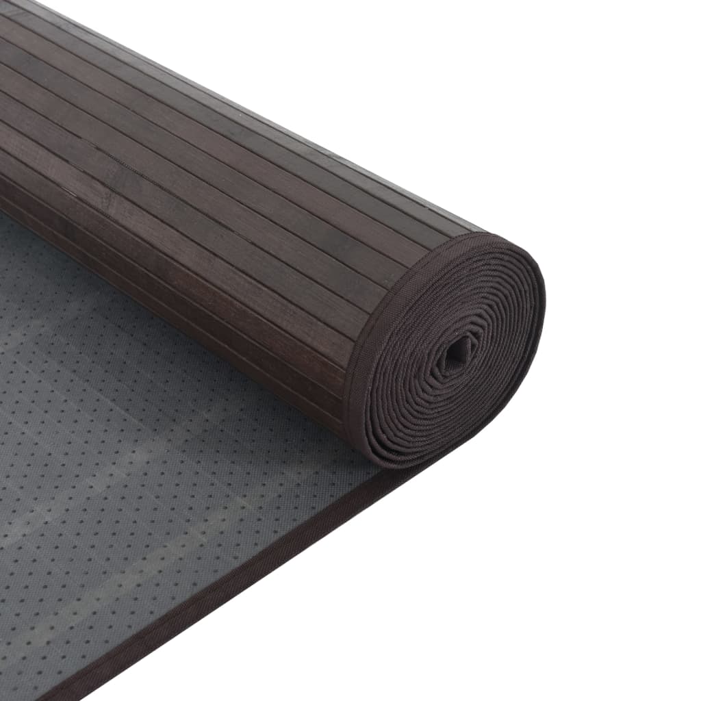 Rug Rectangular Dark Brown70x100 cm Bamboo