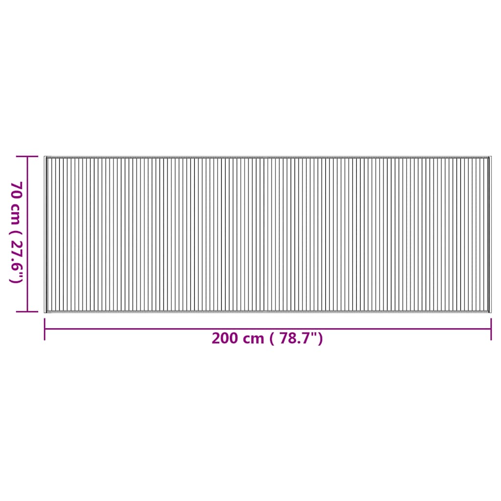 Rug Rectangular Natural70x200 cm Bamboo