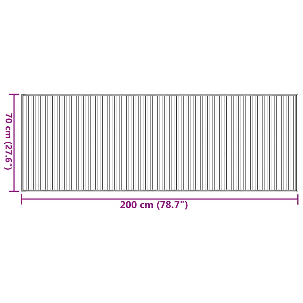 Rug Rectangular Brown70x200 cm Bamboo