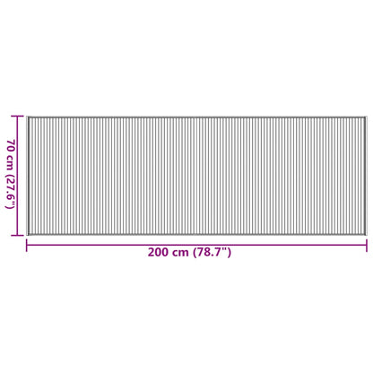 Rug Rectangular Brown70x200 cm Bamboo