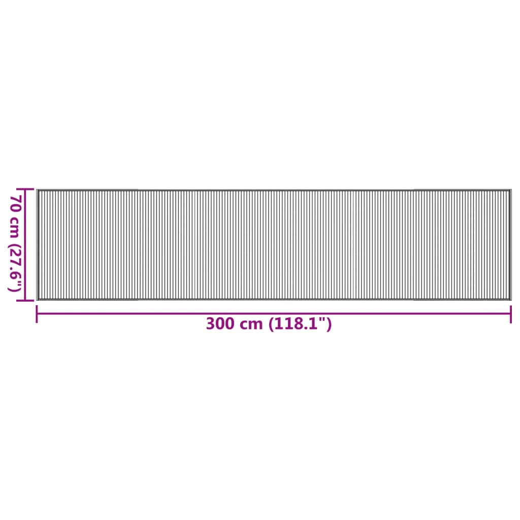 Rug Rectangular Dark Brown70x300 cm Bamboo