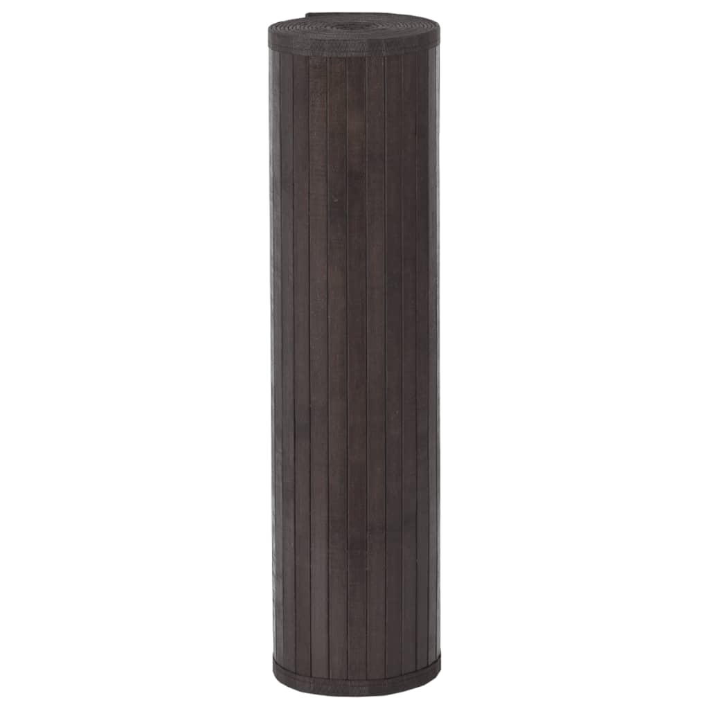 Rug Rectangular Dark Brown80x100 cm Bamboo