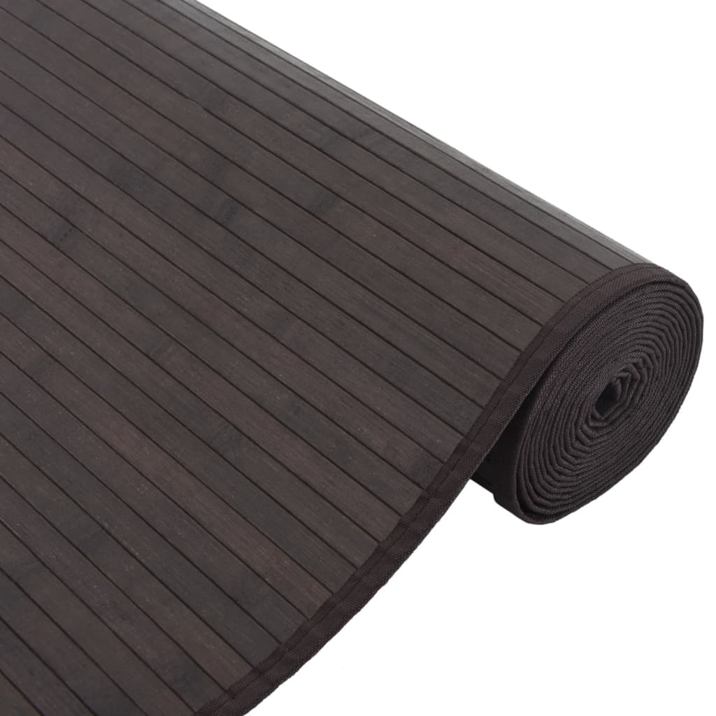 Rug Rectangular Dark Brown80x100 cm Bamboo