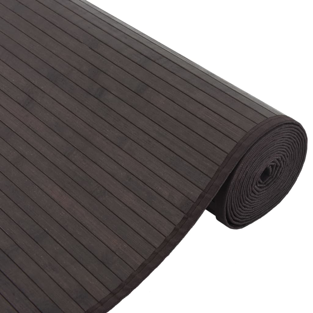 Rug Rectangular Dark Brown80x200 cm Bamboo