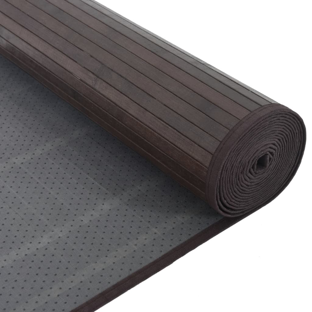 Rug Rectangular Dark Brown80x200 cm Bamboo