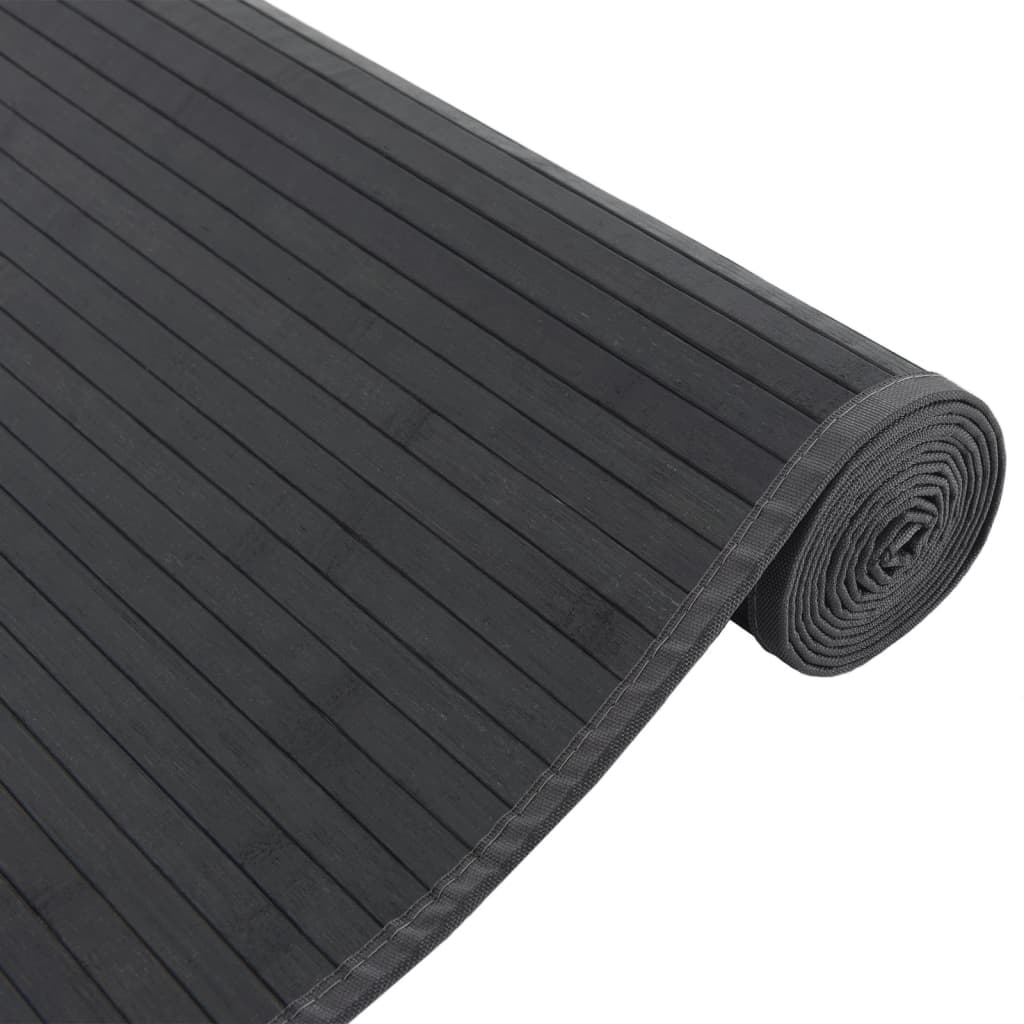 Rug Rectangular Black 80x1000 cm Bamboo