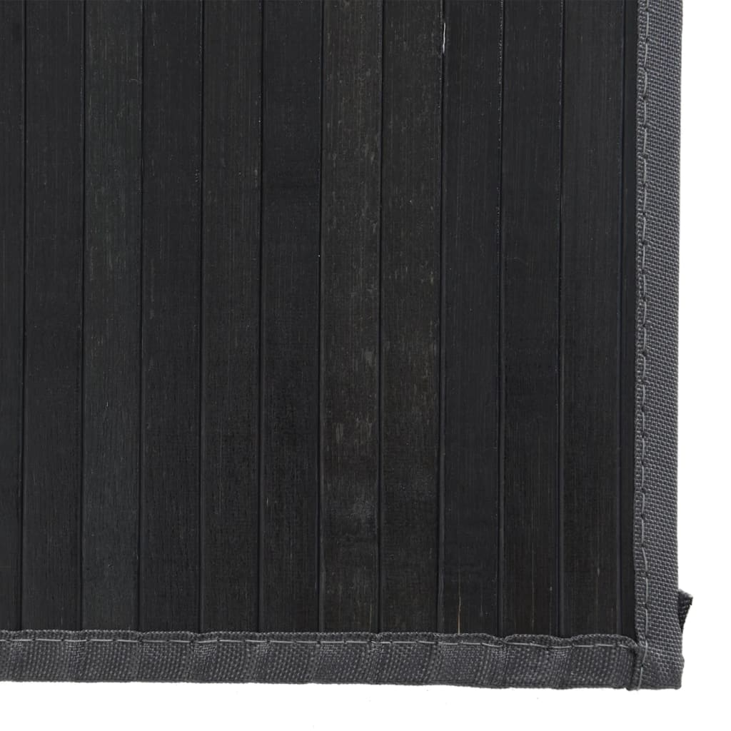 Rug Rectangular Black 80x1000 cm Bamboo